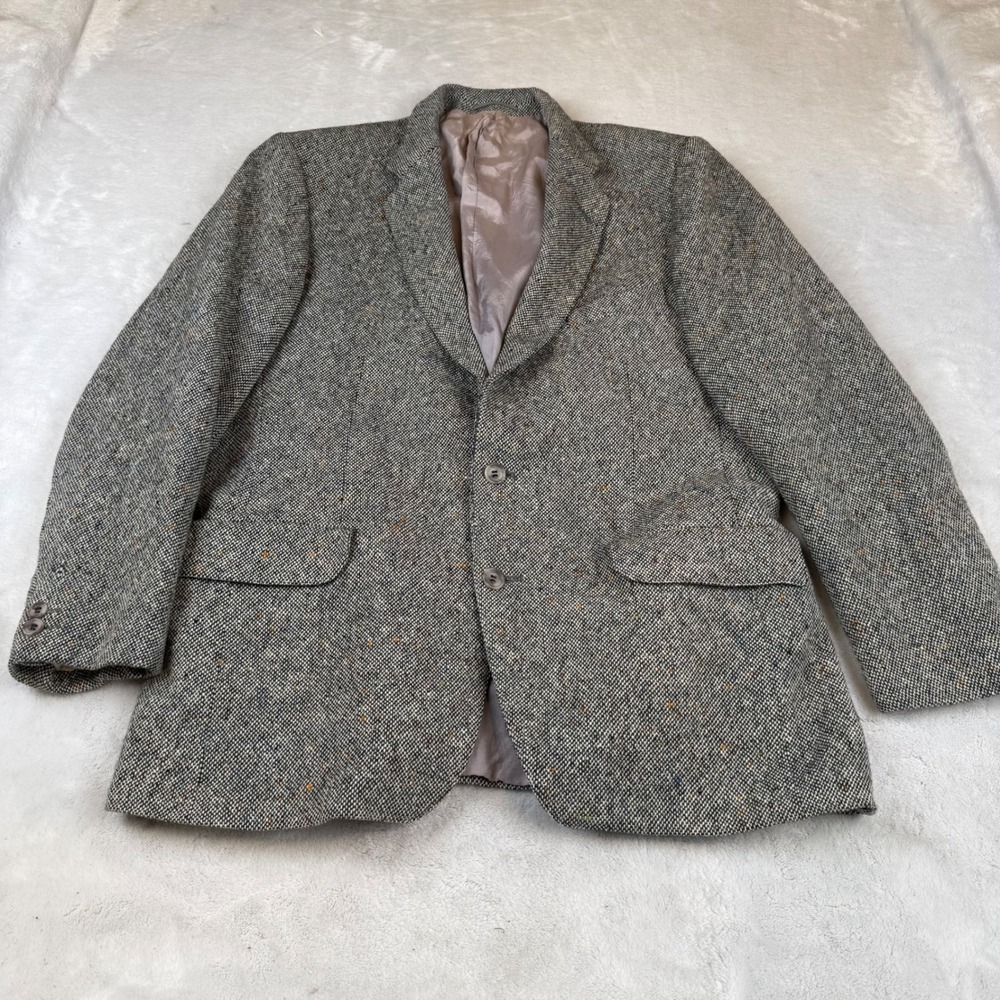 Magee Donegal Tweed Blazer Mens 42R Pure New Wool Gray Multi Sport Coat Ireland